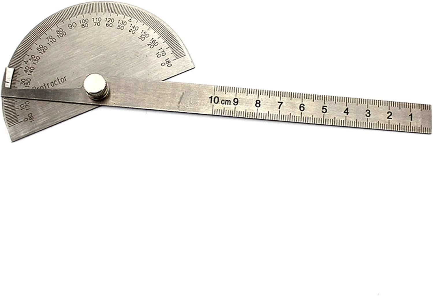 گونیا نقاله و خط کش زاویه یاب استیل ضد زنگ 2 در 1، ابزار اندازه گیری زاویه 0-180 درجه، محدوده 6.0 اینچ، ابزار دقیق برای طراحی دانشجویی و نجاری