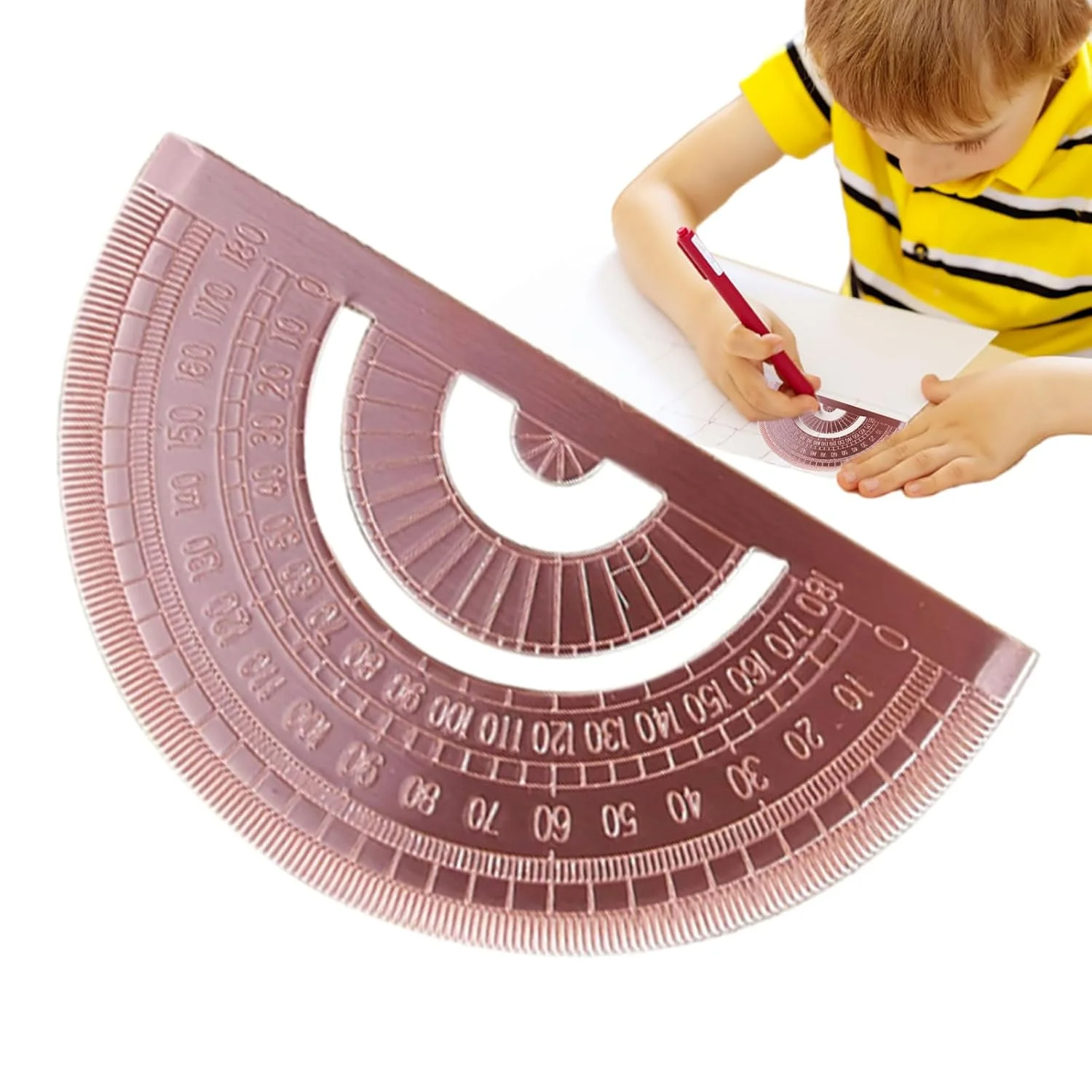 نقاله زاویه - ابزار اندازه گیری زاویه طراحی، ابزار نقاله فلزی 180 درجه دقیق برای نجاری، ساخت و ساز، طراحی، هندسه، دانشجویان، مهندسی، نجاری، اندازه گیری دقیق