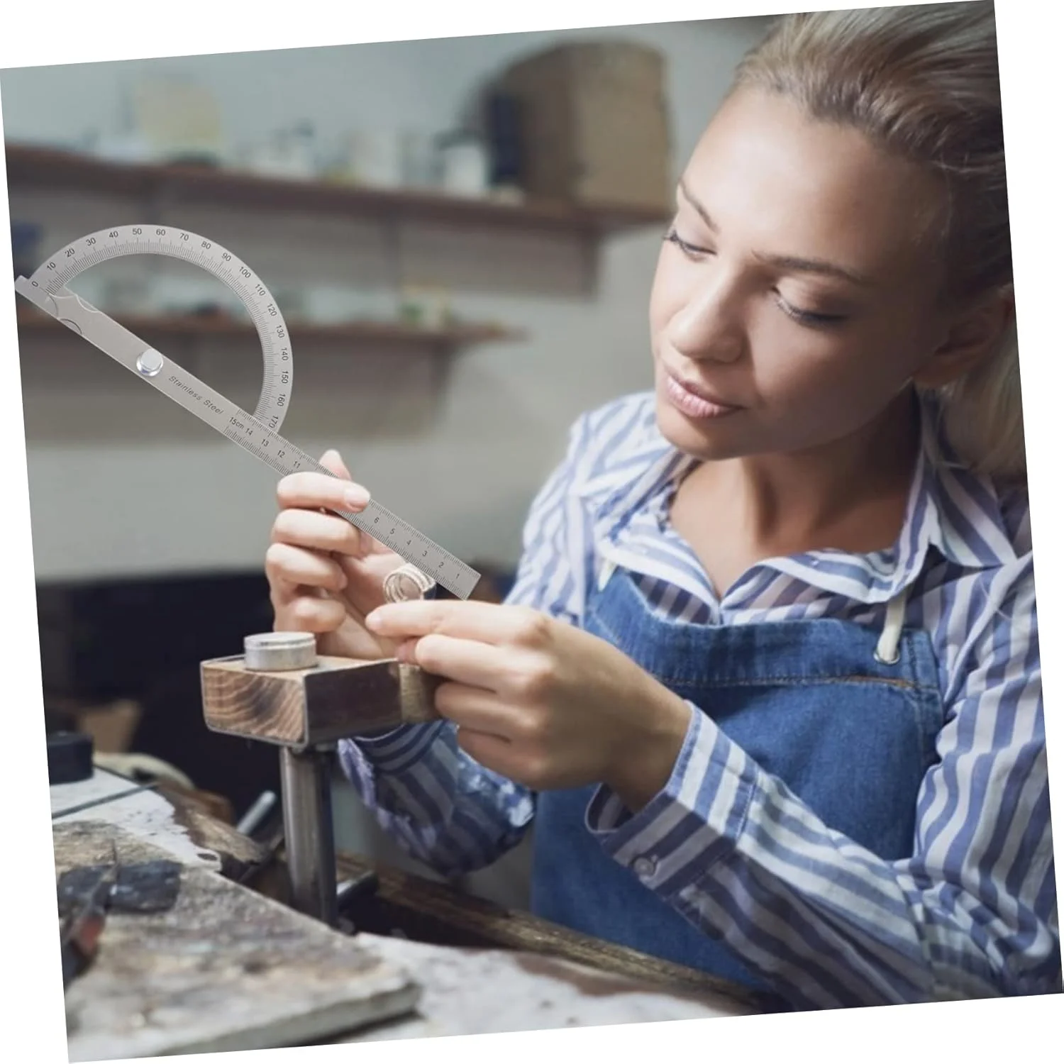 نقاله دیجیتال نقاله استیل ضد زنگ 180 ابزار اندازه گیری نقاله فلزی سر مربعی نقاله زاویه ای نقاله سر گرد زاویه یاب گونیومتر نقاله