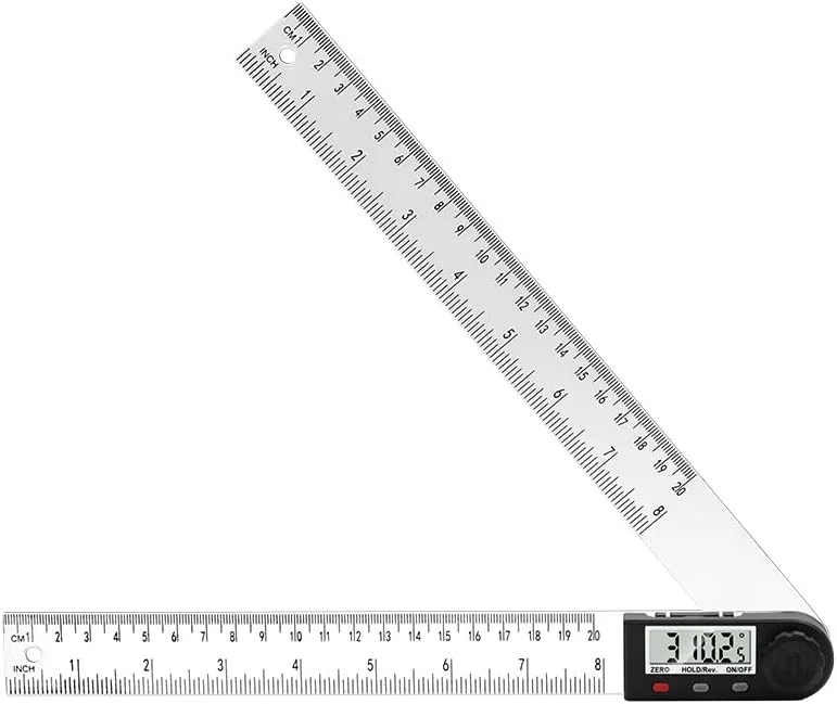 زاویه سنج دیجیتال 200 میلی متری 8 اینچی، زاویه یاب پلاستیکی 360 درجه، ابزار نجاری