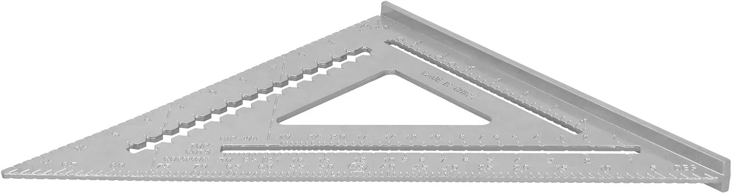 گونیا زاویه ای مثلثی Telituny، خط کش اندازه گیری مربعی آلیاژ آلومینیوم 12 اینچ، ابزار دستی