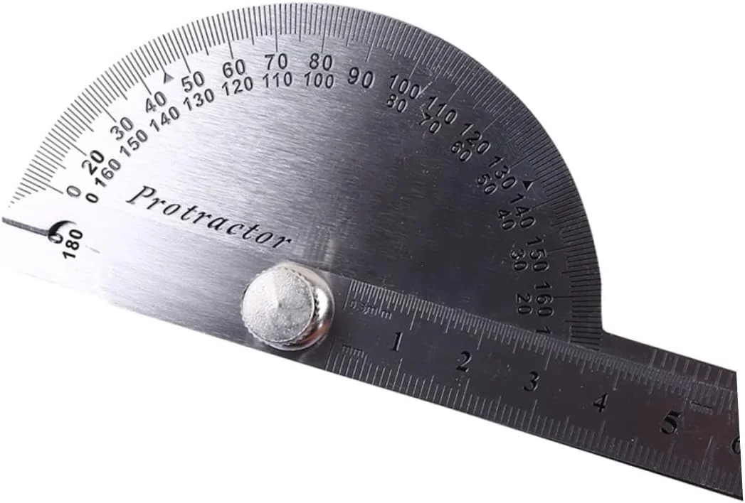 نقاله فلزی، زاویه یاب، نقاله استیل ضد زنگ، گونیومتر 0-180 درجه، نقاله بازویی متحرک، ابزار کار، خط کش گونیومتر با شاخک های بازویی متحرک فلزی