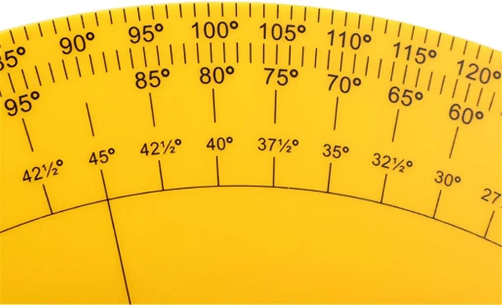 ابزار اندازه گیری زاویه و نقاله نجاری 0 تا 180 درجه، خط کش زاویه پلاستیکی نجاری