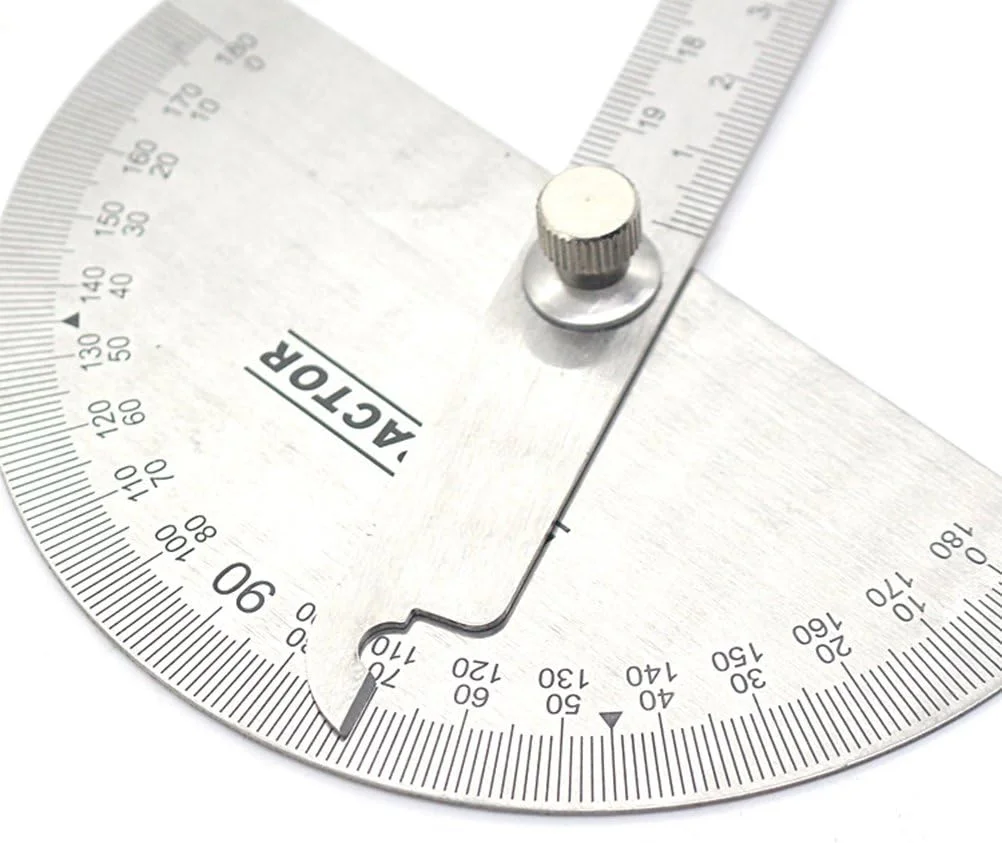 نقاله چند منظوره استیل ضد زنگ 180 درجه با بازوی اندازه گیری، خط کش تاشو مهندسی برای نقاشی، طراحی و ابزار اندازه گیری