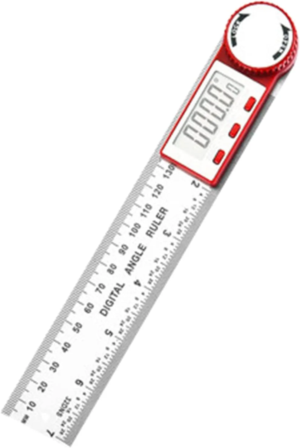 زاویه سنج دیجیتال و نقاله استیل، ابزار اندازه گیری زاویه 360 درجه با خط کش دو طرفه، مناسب برای نجاری