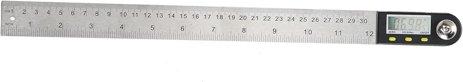 ابزار زاویه یاب دیجیتال Telituny برای خودرو، گونیا و نقاله 2 در 1 با نمایشگر، 0-300 میلی متر