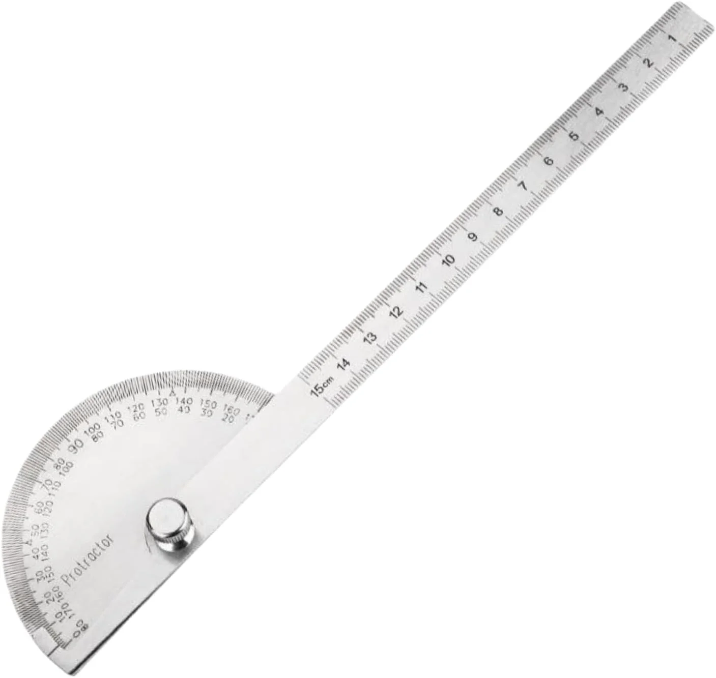 نقاله فلزی 0-180 درجه، ابزار زاویه یاب، نقاله استیل ضد زنگ، نقاله نجاری، قابل تنظیم، ابزار اندازه گیری زاویه 6 اینچی