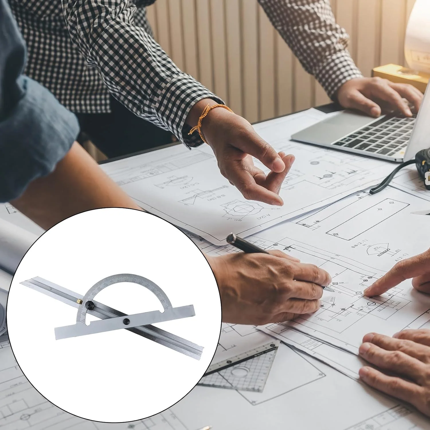 نقاله زاویه یاب فولاد کربنی 10-170 درجه، ابزار اندازه گیری و خط کش نجاری قابل تنظیم