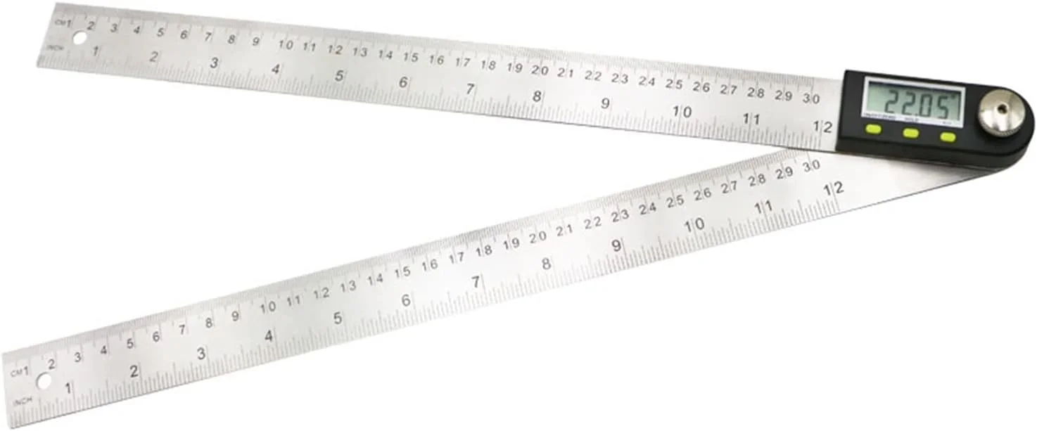 زاویه سنج نجاری JHQWIDD، 200 میلی متر/300 میلی متر، خط کش زاویه دیجیتال، استیل ضد زنگ، زاویه سنج الکترونیکی، ابزار دقیق (0-300 میلی متر)