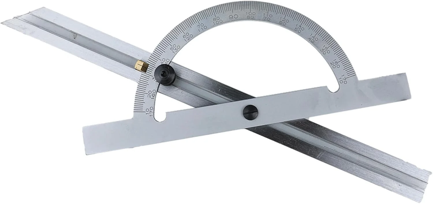 نقاله فولادی کربنی 10 اینچی 170 درجه ای، خط کش زاویه قابل تنظیم، ابزار اندازه گیری زوایا برای نجاری