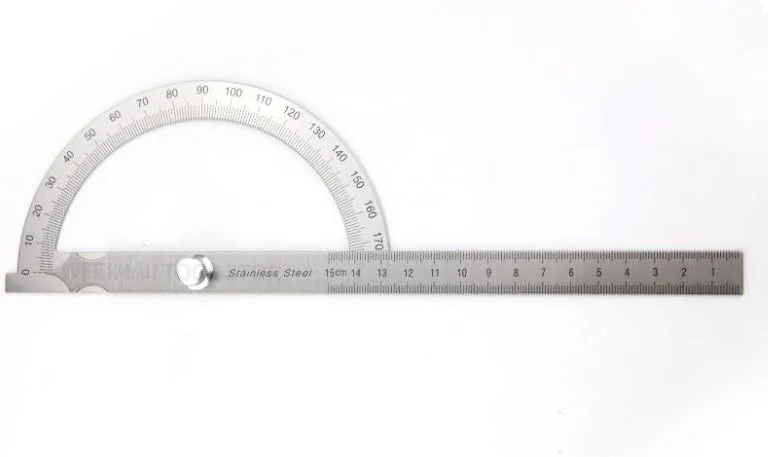زاویه یاب فلزی 180 درجه، گونیا، خط کش زاویه، ابزار نجاری استیل، خط کش اندازه گیری چرخشی 100/150 (زاویه یاب 150 میلی متر)