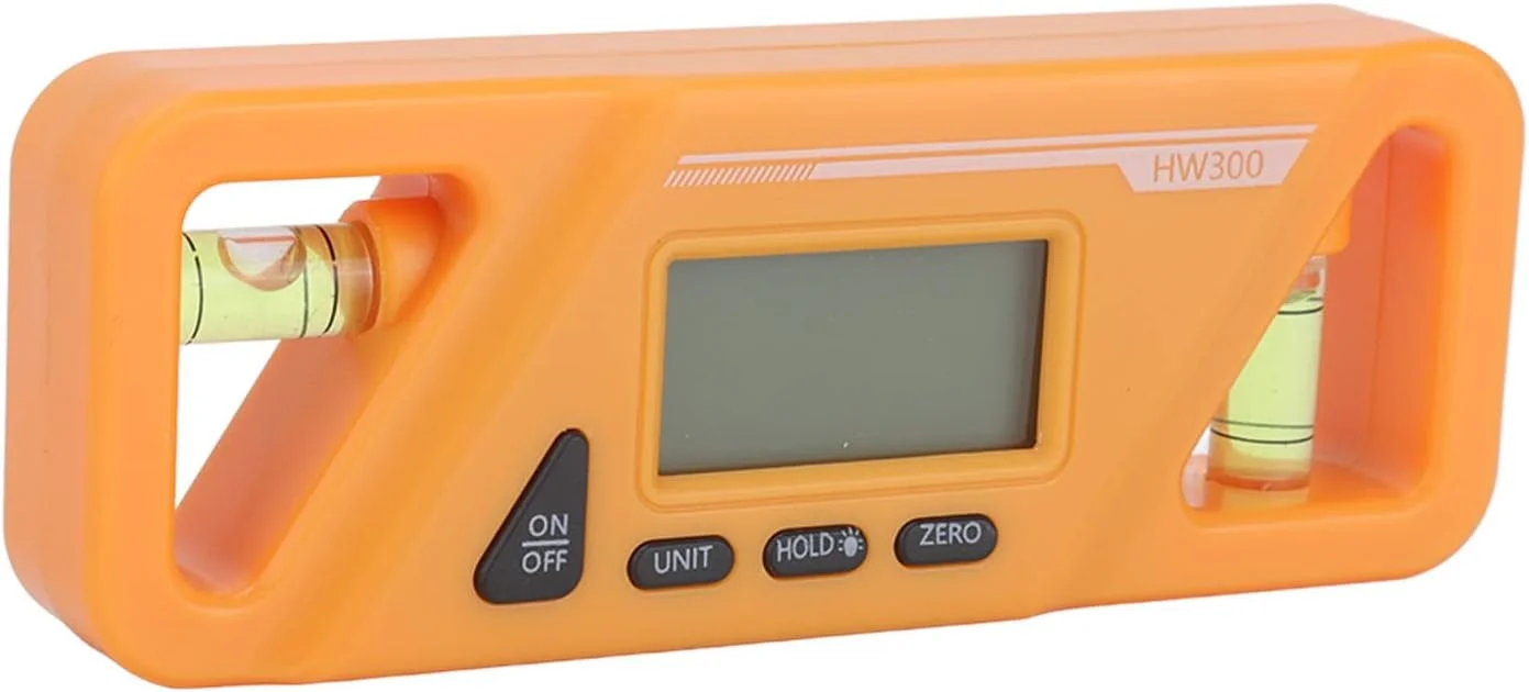 زاویه یاب دیجیتال، تراز و شیب سنج برای پردازش چوب و تعمیر خودرو (زرد)