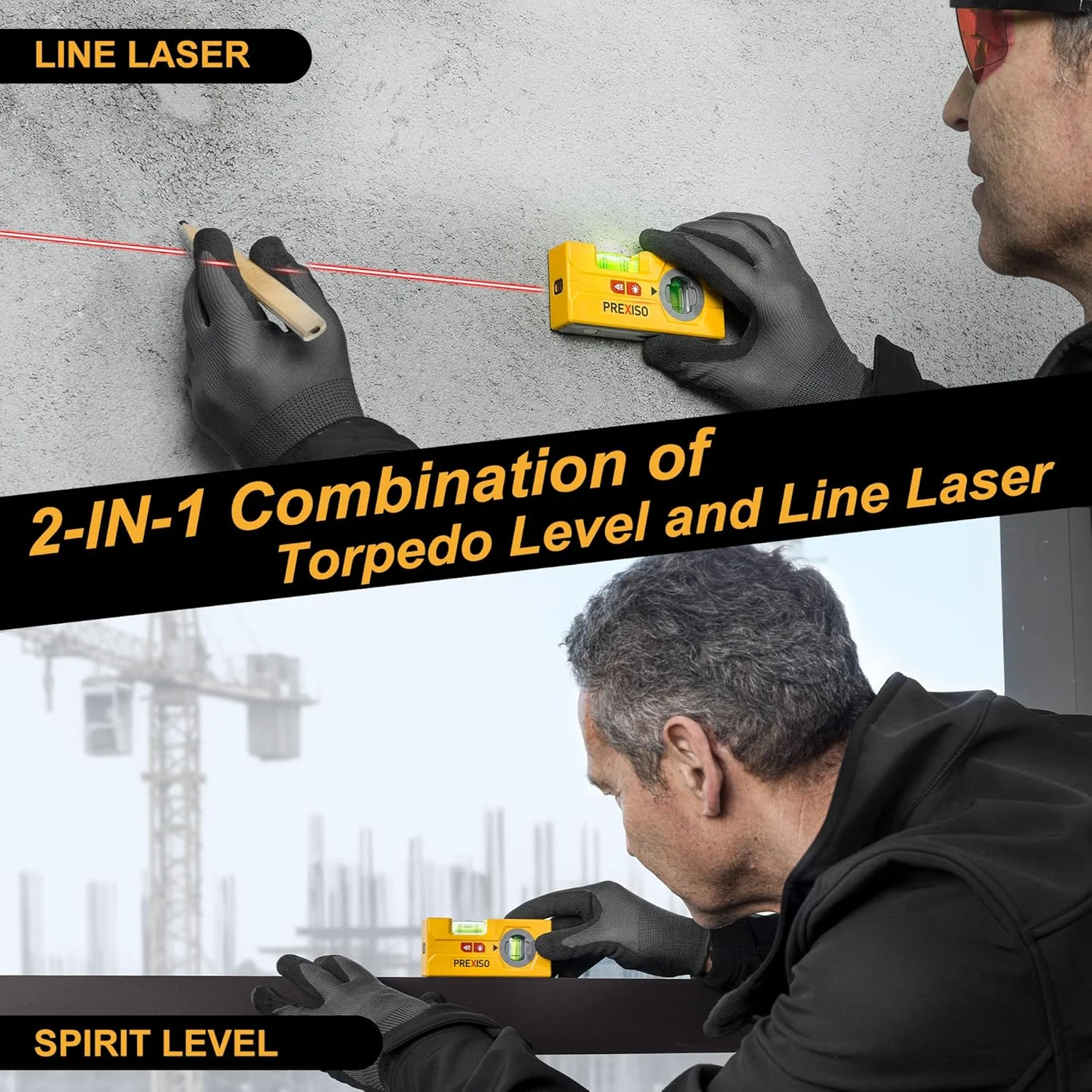 تراز لیزری 2 در 1 PREXISO، تراز کوچک اژدری با نور LED، تراز جیبی مغناطیسی چرخان و ابزار تراز لیزری 10 متری برای آویزان کردن عکس، علامت گذاری دیوار، نقاشی، دکوراسیون منزل تراز لیزری 2 در 1 PREXISO، تراز کوچک اژدری با نور LED، تراز جیبی مغناطیسی چرخان و ابزار تراز لیزری 10 متری برای آویزان کردن عکس، علامت گذاری دیوار، نقاشی، دکوراسیون منزل