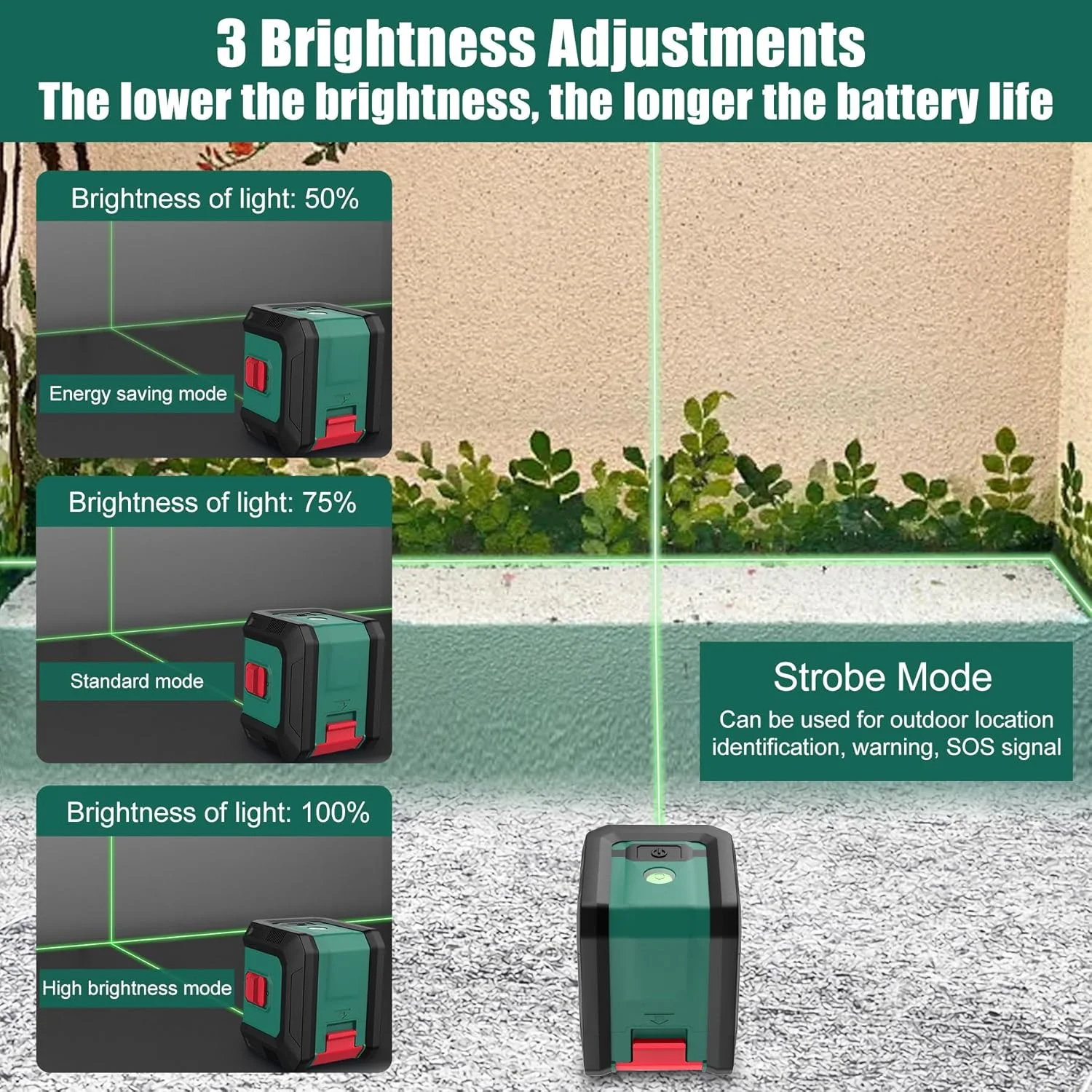 تراز لیزری خودتراز HYCHIKA، 15 متر، تراز لیزری سبز با 3 سطح تنظیم روشنایی، براکت مغناطیسی و 2 عدد باتری AA، مناسب برای استفاده در داخل و خارج از منزل، دکوراسیون، DIY تراز لیزری خودتراز HYCHIKA، 15 متر، تراز لیزری سبز با 3 سطح تنظیم روشنایی، براکت مغناطیسی و 2 عدد باتری AA، مناسب برای استفاده در داخل و خارج از منزل، دکوراسیون، DIY