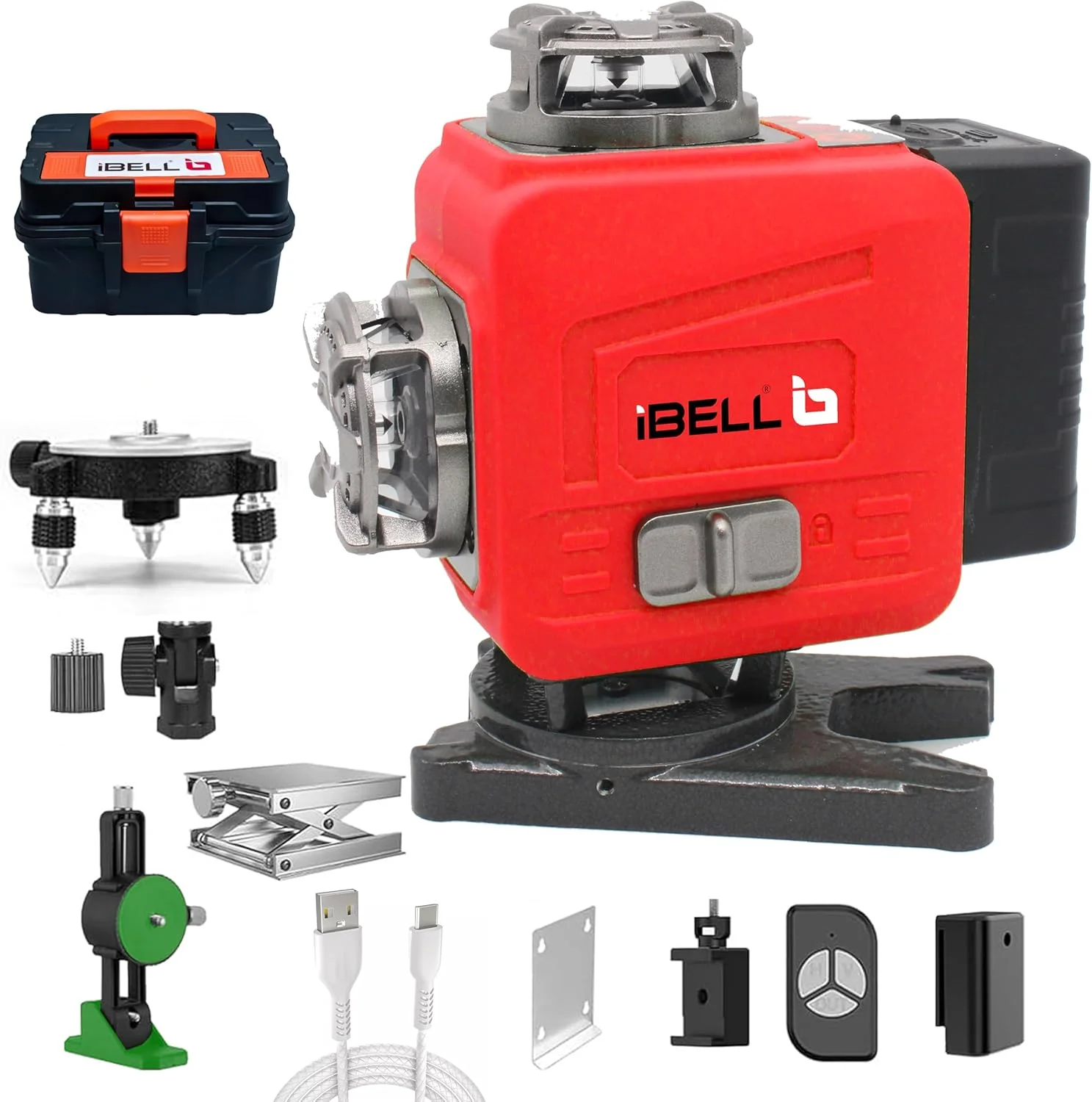 تراز لیزری خودتراز شونده 16 خطی حرفه ای با پرتو سبز آی بل مدل IBL LL5-16، 8 خط افقی و 8 خط عمودی، دقت ±1mm کلاس II، سازگار با سه پایه، به همراه 2 باتری قابل شارژ برای مصارف خانگی، DIY و حرفه ای تراز لیزری خودتراز شونده 16 خطی حرفه ای با پرتو سبز آی بل مدل IBL LL5-16، 8 خط افقی و 8 خط عمودی، دقت ±1mm کلاس II، سازگار با سه پایه، به همراه 2 باتری قابل شارژ برای مصارف خانگی، DIY و حرفه ای