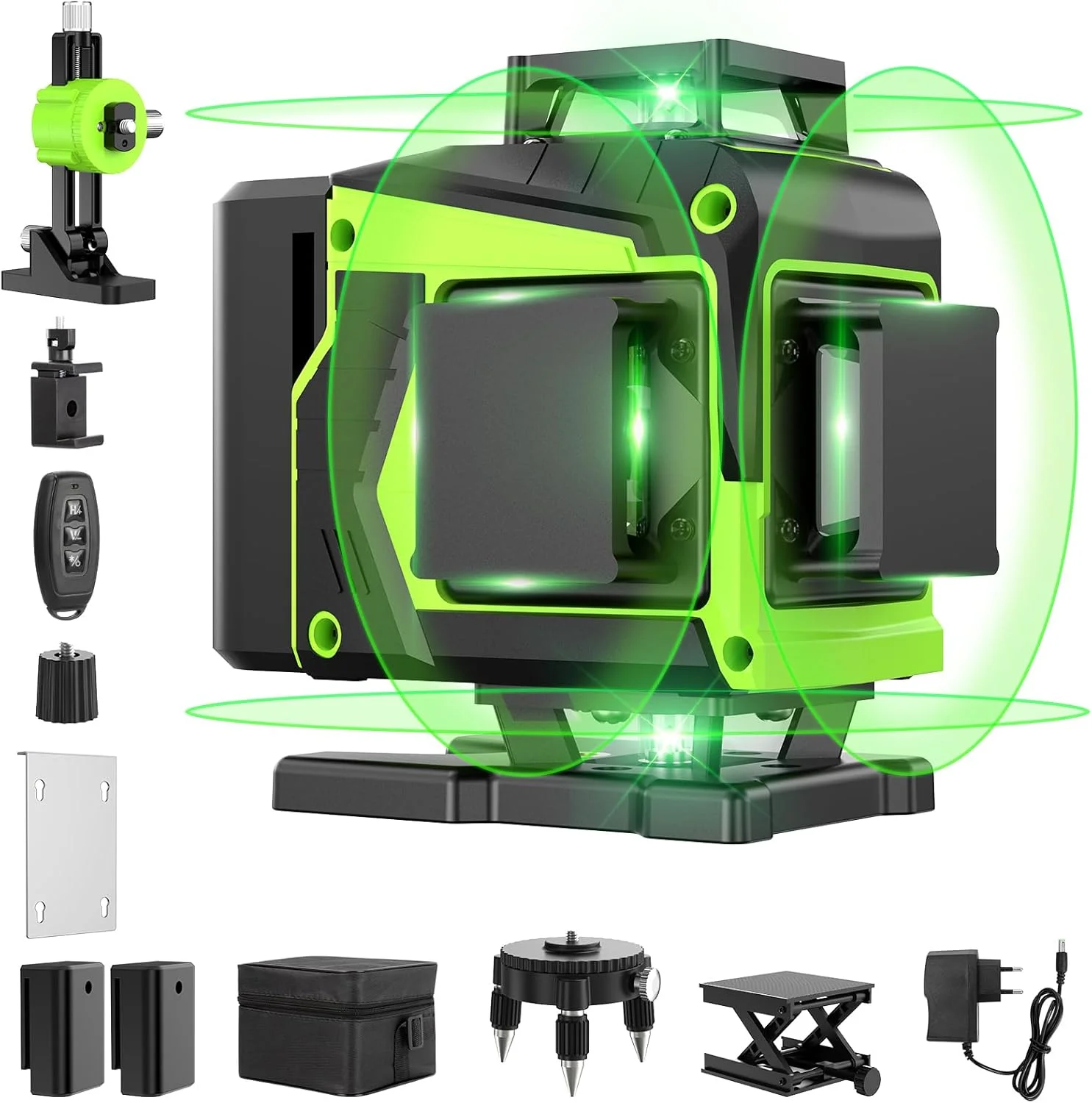 تراز لیزری 16 خطی 360 درجه خودتراز، 4x360 درجه حرفه ای 4D با خطوط متقاطع سبز، به همراه 2 باتری، روشنایی قابل تنظیم و کنترل از راه دور، مناسب برای کاشی کاری، ساخت و ساز و نصب قاب عکس تراز لیزری 16 خطی 360 درجه خودتراز، 4x360 درجه حرفه ای 4D با خطوط متقاطع سبز، به همراه 2 باتری، روشنایی قابل تنظیم و کنترل از راه دور، مناسب برای کاشی کاری، ساخت و ساز و نصب قاب عکس