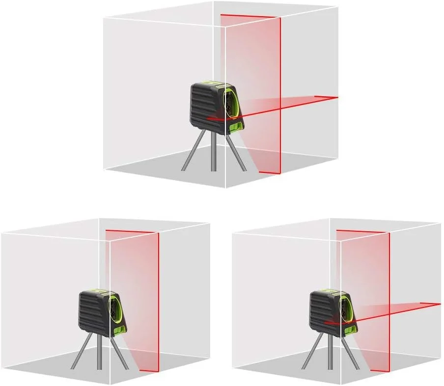 لیزر خطی خودتراز Huepar، لیزر قرمز مدل M-BOX-1R با برد 30 متر، لیزر متقاطع با قابلیت انتخاب پرتوهای لیزر عمودی و افقی، با پوشش کامل لاستیکی نرم، پایه مغناطیسی انعطاف پذیر