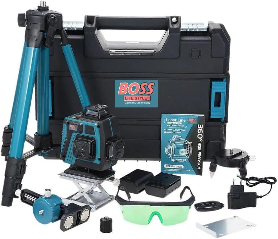 تراز لیزری 4D با 16 خط و سه پایه – تغذیه از طریق USB