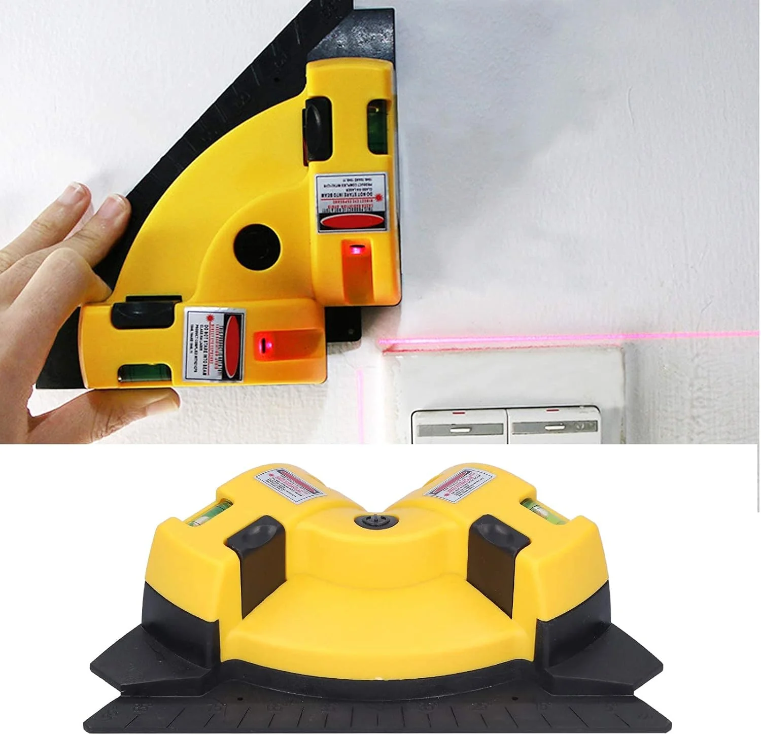 تراز لیزری زاویه راست 90 درجه SKEIDO - پرتو افکنی دو خطی برای نصب دیوار/کاشی با پایه فنجانی مکشی و پین (182 گرم) تراز لیزری زاویه راست 90 درجه SKEIDO - پرتو افکنی دو خطی برای نصب دیوار/کاشی با پایه فنجانی مکشی و پین (182 گرم)