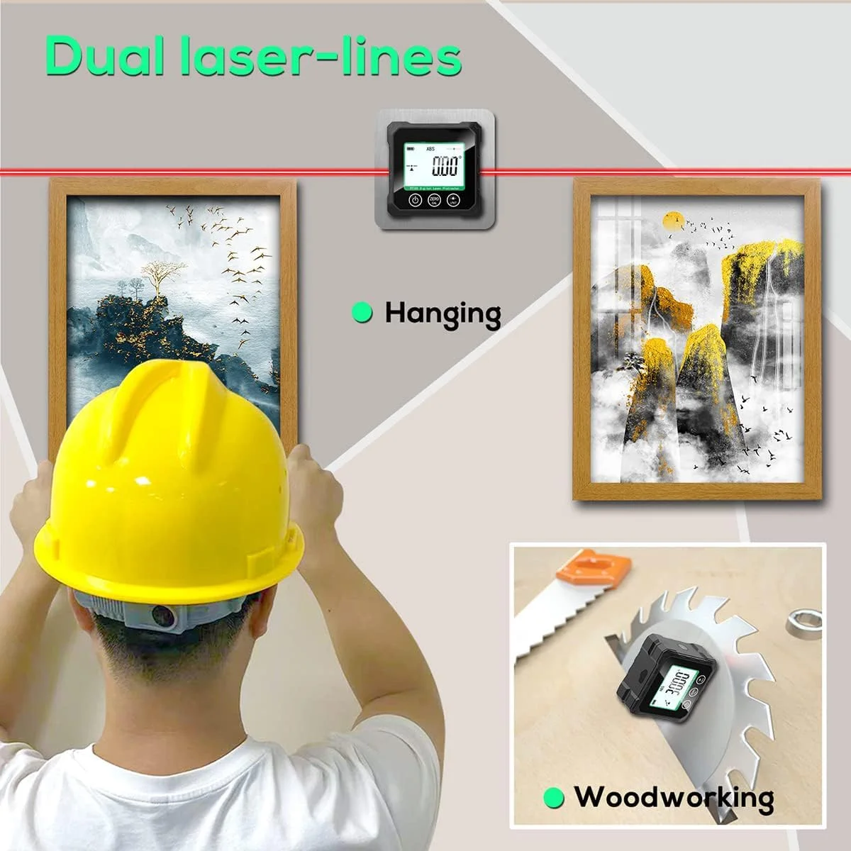 ابزار زاویه یاب لیزری Azonee، تراز دیجیتال، دارای آهنربای 4 طرفه، نقاله اره فارسی بر، ابزار نجاری، اندازه گیری و تنظیم زاویه، تراز الکترونیکی، کلاس II آویز عکس ابزار زاویه یاب لیزری Azonee، تراز دیجیتال، دارای آهنربای 4 طرفه، نقاله اره فارسی بر، ابزار نجاری، اندازه گیری و تنظیم زاویه، تراز الکترونیکی، کلاس II آویز عکس