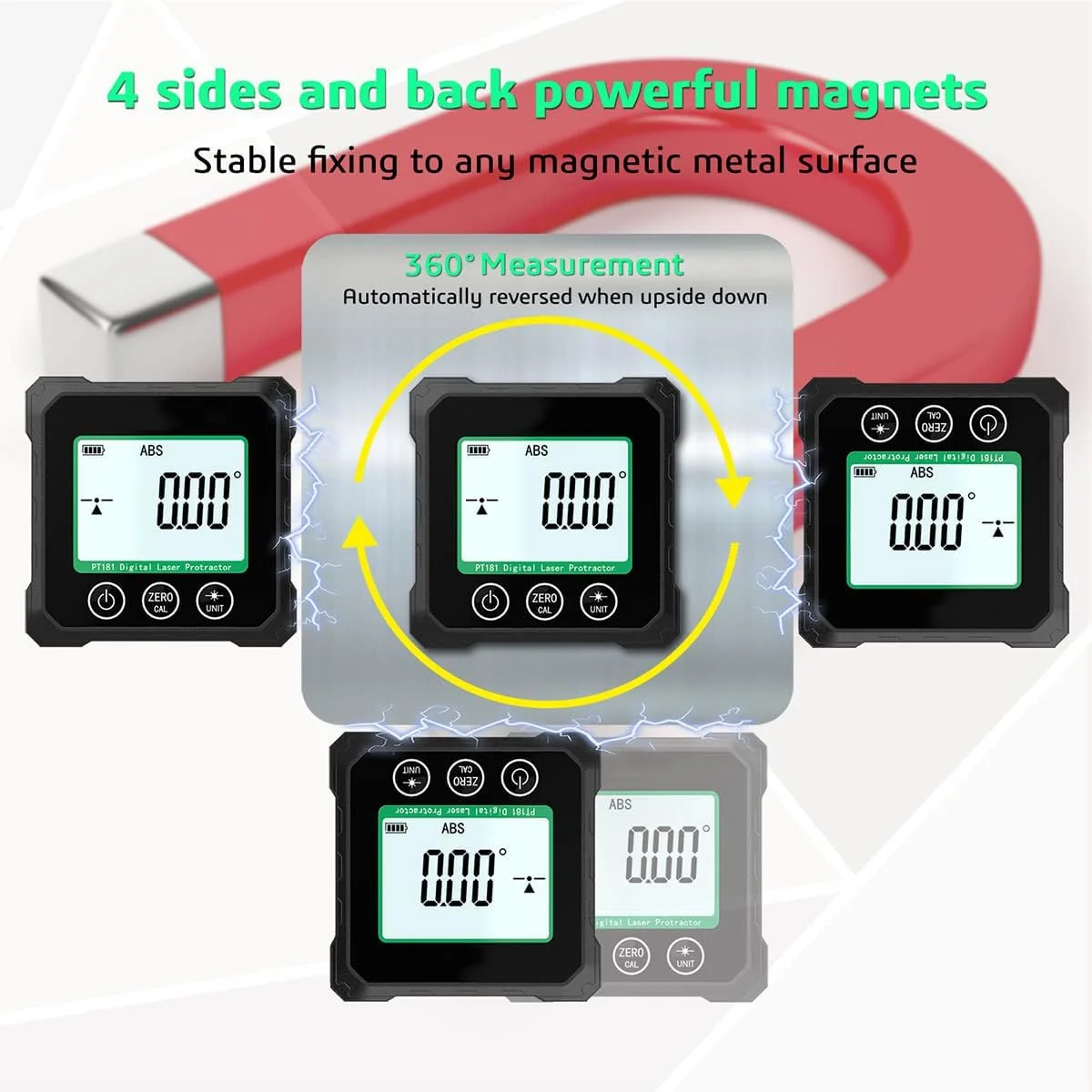 ابزار زاویه یاب لیزری Azonee، تراز دیجیتال، دارای آهنربای 4 طرفه، نقاله اره فارسی بر، ابزار نجاری، اندازه گیری و تنظیم زاویه، تراز الکترونیکی، کلاس II آویز عکس ابزار زاویه یاب لیزری Azonee، تراز دیجیتال، دارای آهنربای 4 طرفه، نقاله اره فارسی بر، ابزار نجاری، اندازه گیری و تنظیم زاویه، تراز الکترونیکی، کلاس II آویز عکس