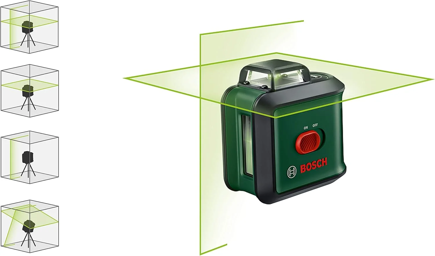 لیزر خطی متقاطع بوش UniversalLevel 360 به همراه سه پایه ممتاز + گیره جهانی MM 3 (خطوط لیزر عمودی + افقی شامل 360 درجه برای تراز کردن در کل اتاق) لیزر خطی متقاطع بوش UniversalLevel 360 به همراه سه پایه ممتاز + گیره جهانی MM 3 (خطوط لیزر عمودی + افقی شامل 360 درجه برای تراز کردن در کل اتاق)