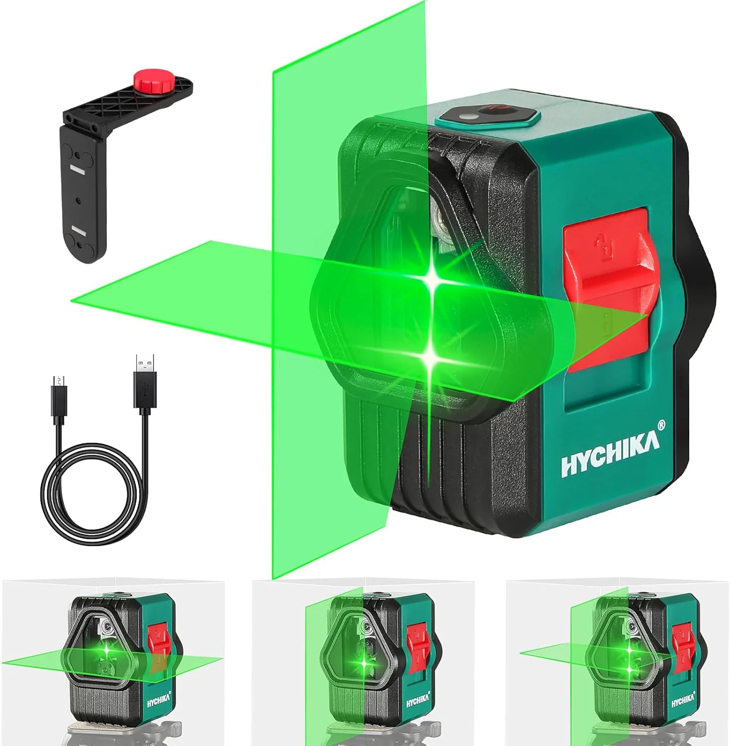 تراز لیزری سبز، HYCHIKA 45M، ترازهای خودتراز، خطوط افقی/عمودی/متقاطع قابل تعویض، تراز لیزری قابل شارژ IP54 مناسب فضای باز با براکت مغناطیسی 360 درجه، کیف حمل، سیم شارژ USB تراز لیزری سبز، HYCHIKA 45M، ترازهای خودتراز، خطوط افقی/عمودی/متقاطع قابل تعویض، تراز لیزری قابل شارژ IP54 مناسب فضای باز با براکت مغناطیسی 360 درجه، کیف حمل، سیم شارژ USB