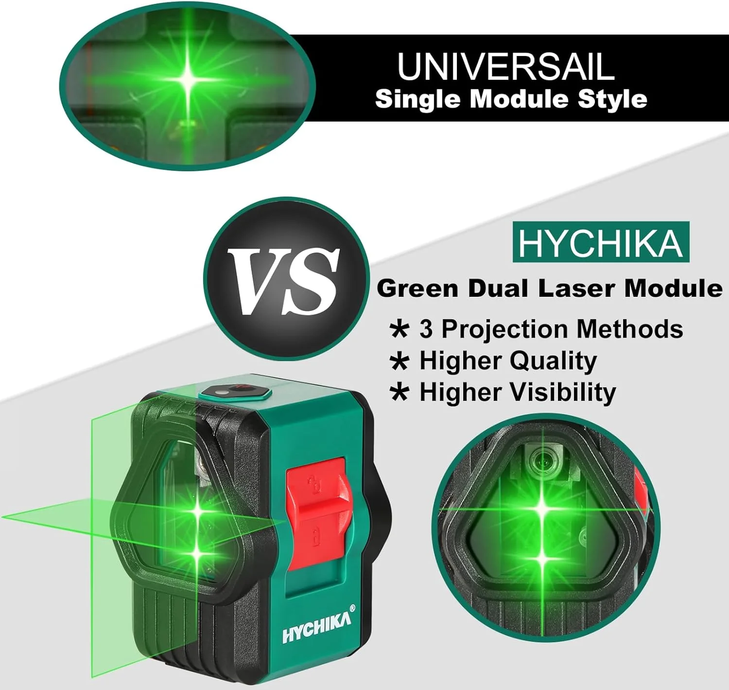 تراز لیزری سبز، HYCHIKA 45M، ترازهای خودتراز، خطوط افقی/عمودی/متقاطع قابل تعویض، تراز لیزری قابل شارژ IP54 مناسب فضای باز با براکت مغناطیسی 360 درجه، کیف حمل، سیم شارژ USB تراز لیزری سبز، HYCHIKA 45M، ترازهای خودتراز، خطوط افقی/عمودی/متقاطع قابل تعویض، تراز لیزری قابل شارژ IP54 مناسب فضای باز با براکت مغناطیسی 360 درجه، کیف حمل، سیم شارژ USB