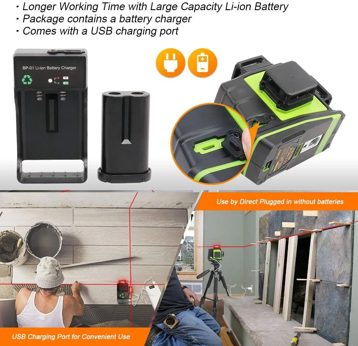 تراز لیزری خودتراز سه بعدی Huepar 3x360 با خطوط متقاطع قرمز 30 متری، ابزار تراز و هم ترازی سه صفحه ای - دو خط عمودی 360 درجه و یک خط افقی 360 درجه - پایه مغناطیسی چرخان GF360R تراز لیزری خودتراز سه بعدی Huepar 3x360 با خطوط متقاطع قرمز 30 متری، ابزار تراز و هم ترازی سه صفحه ای - دو خط عمودی 360 درجه و یک خط افقی 360 درجه - پایه مغناطیسی چرخان GF360R