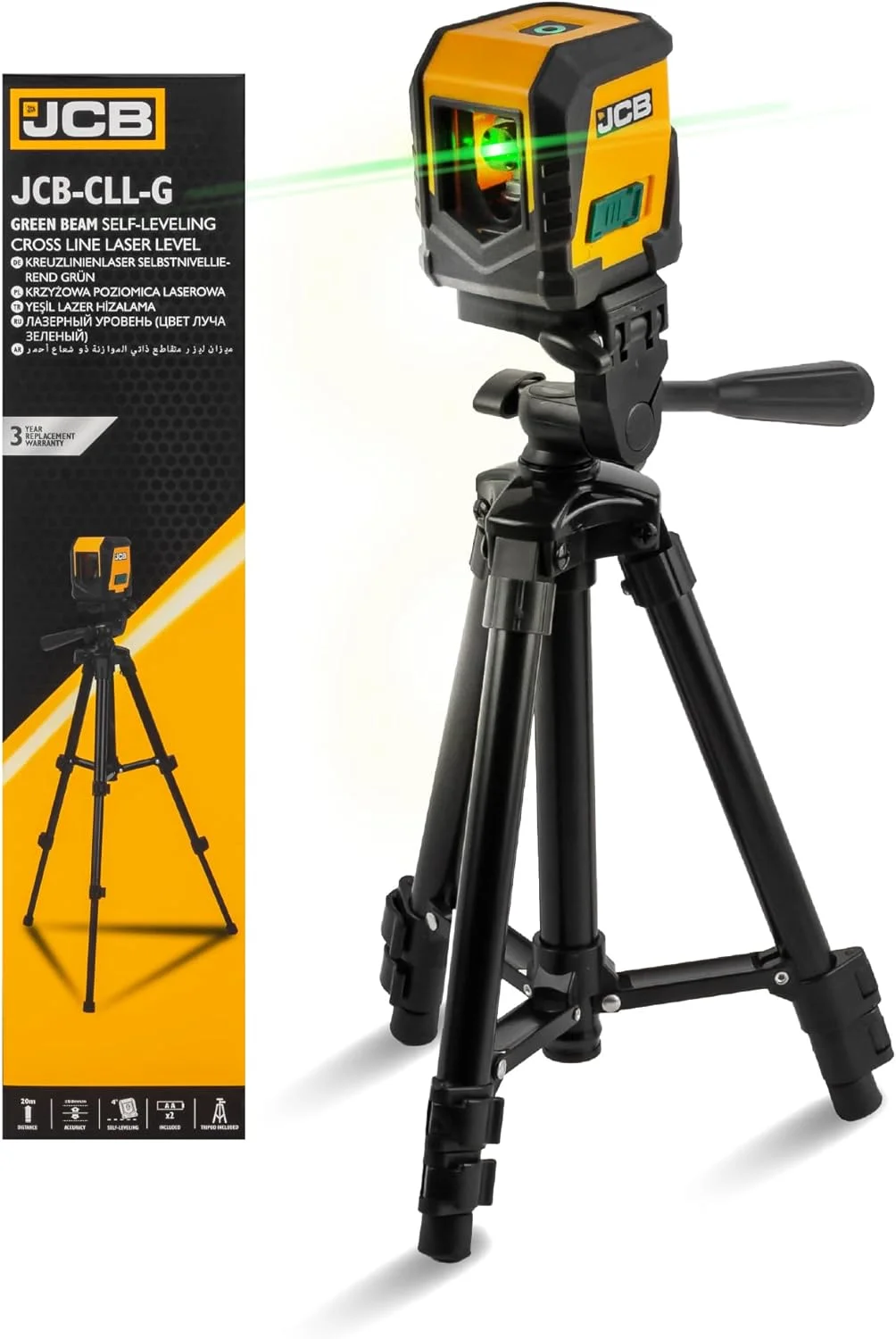 تراز لیزری خطی متقاطع خودتراز شونده با پرتو سبز JCB تراز لیزری خطی متقاطع خودتراز شونده با پرتو سبز JCB