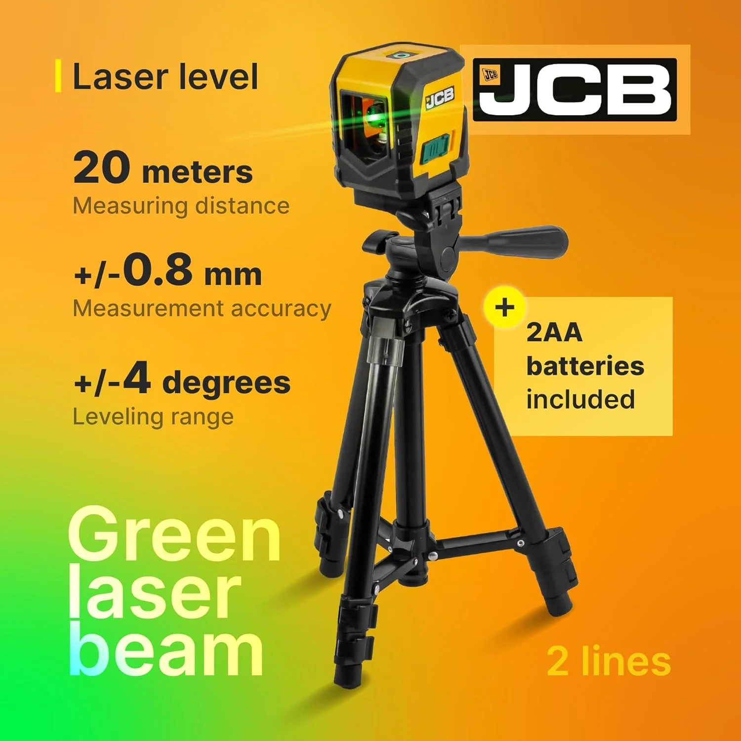 تراز لیزری خطی متقاطع خودتراز شونده با پرتو سبز JCB تراز لیزری خطی متقاطع خودتراز شونده با پرتو سبز JCB