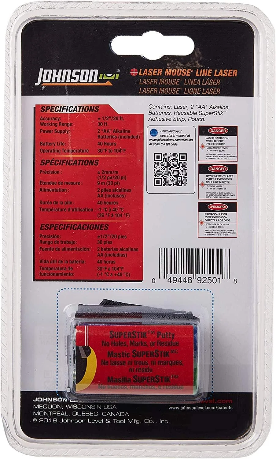 تراز لیزری خطی جانسون مدل 9250 (موشی) تراز لیزری خطی جانسون مدل 9250 (موشی)