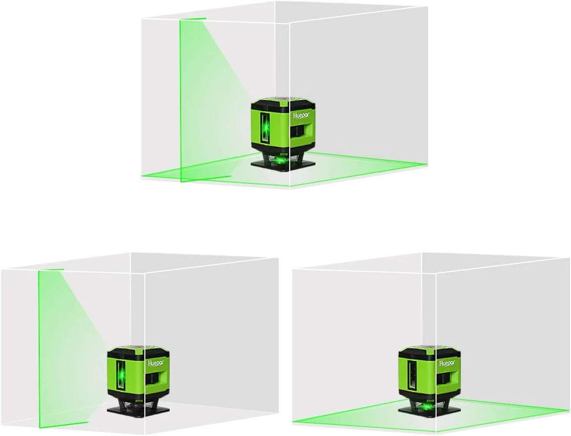 تراز لیزری کاشی کاری Huepar مدل FL360G، مناسب برای نصب کاشی، تراز کردن کف، کاغذ دیواری با خط افقی 360 درجه و خط عمودی 130 درجه با حالت تغییر خط تراز لیزری کاشی کاری Huepar مدل FL360G، مناسب برای نصب کاشی، تراز کردن کف، کاغذ دیواری با خط افقی 360 درجه و خط عمودی 130 درجه با حالت تغییر خط