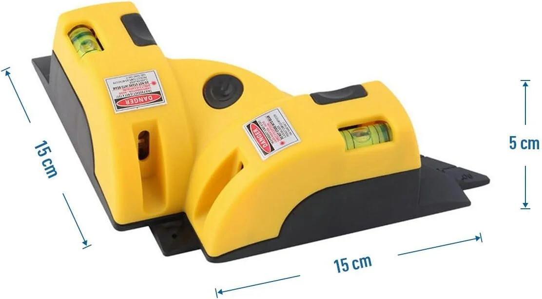 تراز لیزری زاویه راست 90 درجه QWORK، تراز مربعی با پرتو خطی افقی و عمودی به همراه دو مکنده تراز لیزری زاویه راست 90 درجه QWORK، تراز مربعی با پرتو خطی افقی و عمودی به همراه دو مکنده