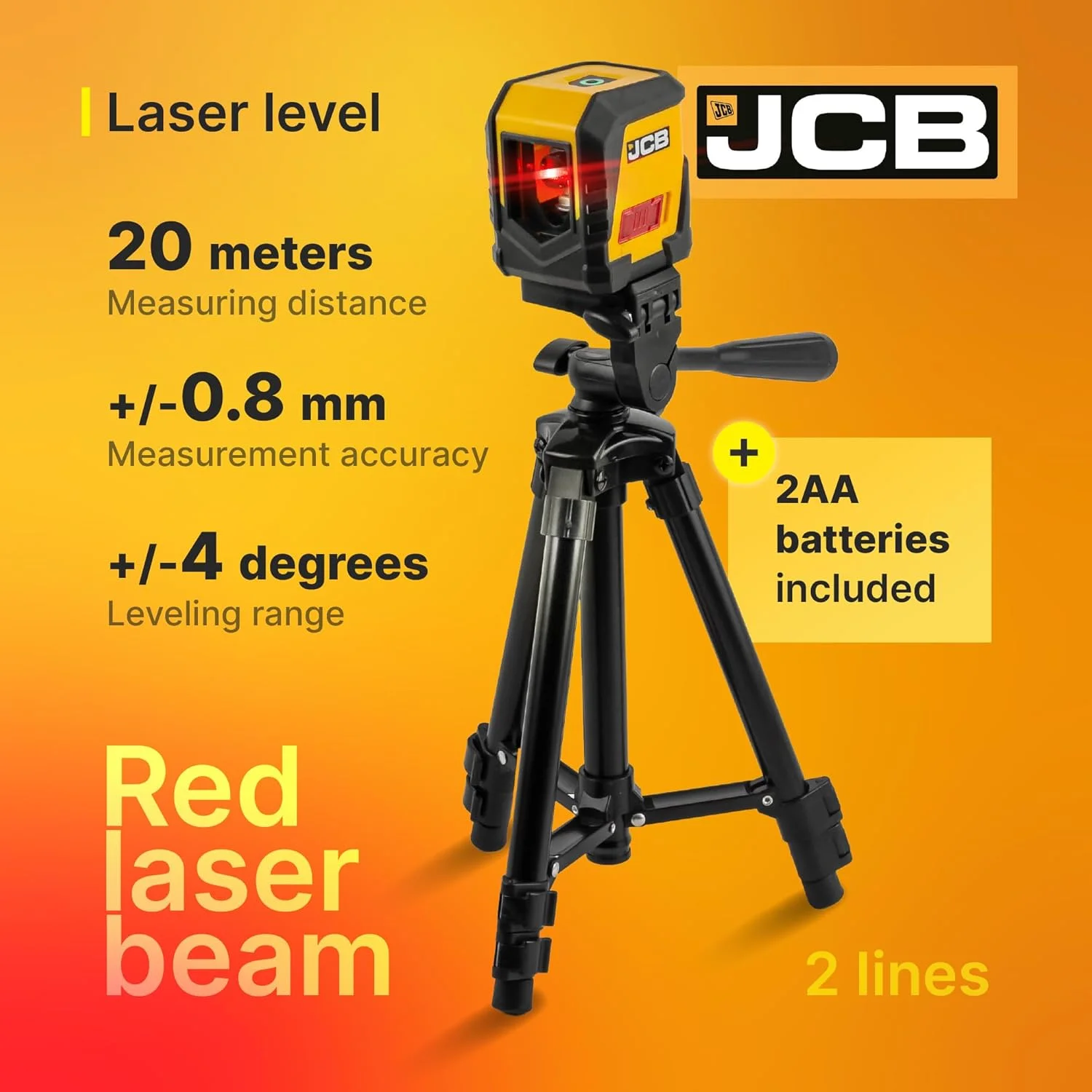 تراز لیزری خطی متقاطع خودتراز JCB با پرتو قرمز تراز لیزری خطی متقاطع خودتراز JCB با پرتو قرمز