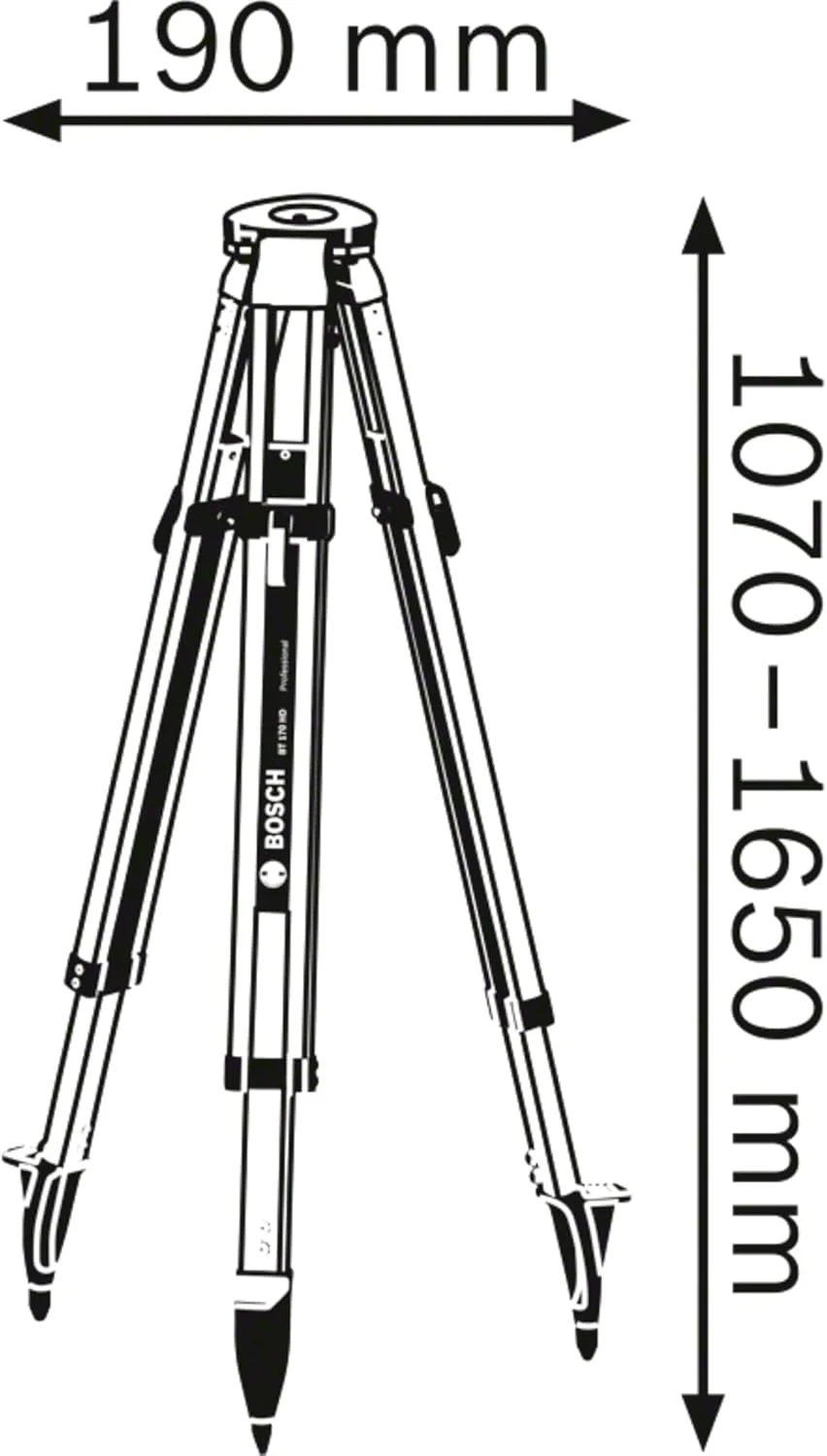 سه پایه ساختمانی سنگین بوش پروفشنال 165 سانتی متری برای لیزرها و ترازهای بوش (BT170HD) سه پایه ساختمانی سنگین بوش پروفشنال 165 سانتی متری برای لیزرها و ترازهای بوش (BT170HD)