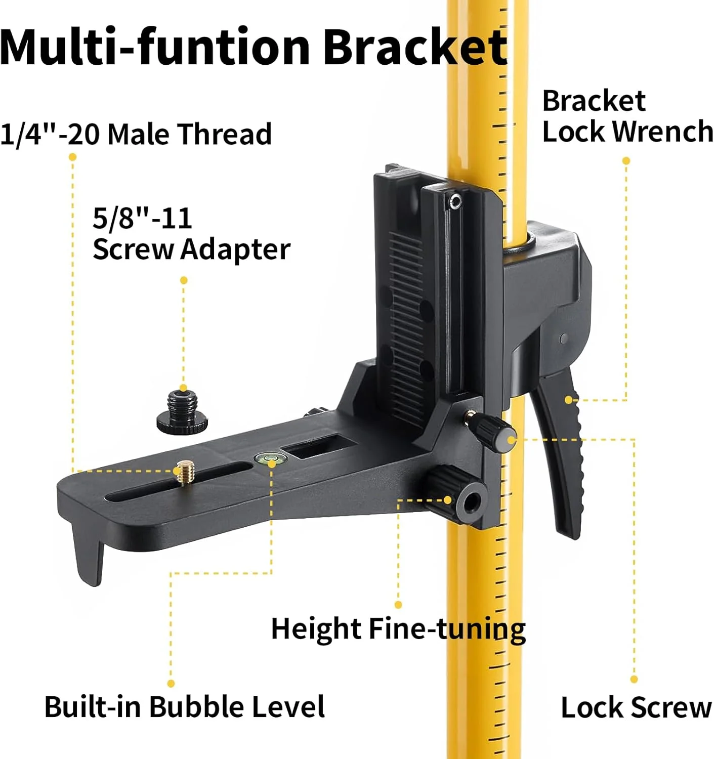 میله تلسکوپی تراز لیزری IKOVWUK 4.2 متری با سه پایه، پایه میله 4.2 متری برای ابزار تراز، براکت تنظیم دقیق چند منظوره با رزوه 1/4 اینچی و آداپتور رزوه 5/8 اینچی، دارای کیف حمل میله تلسکوپی تراز لیزری IKOVWUK 4.2 متری با سه پایه، پایه میله 4.2 متری برای ابزار تراز، براکت تنظیم دقیق چند منظوره با رزوه 1/4 اینچی و آداپتور رزوه 5/8 اینچی، دارای کیف حمل