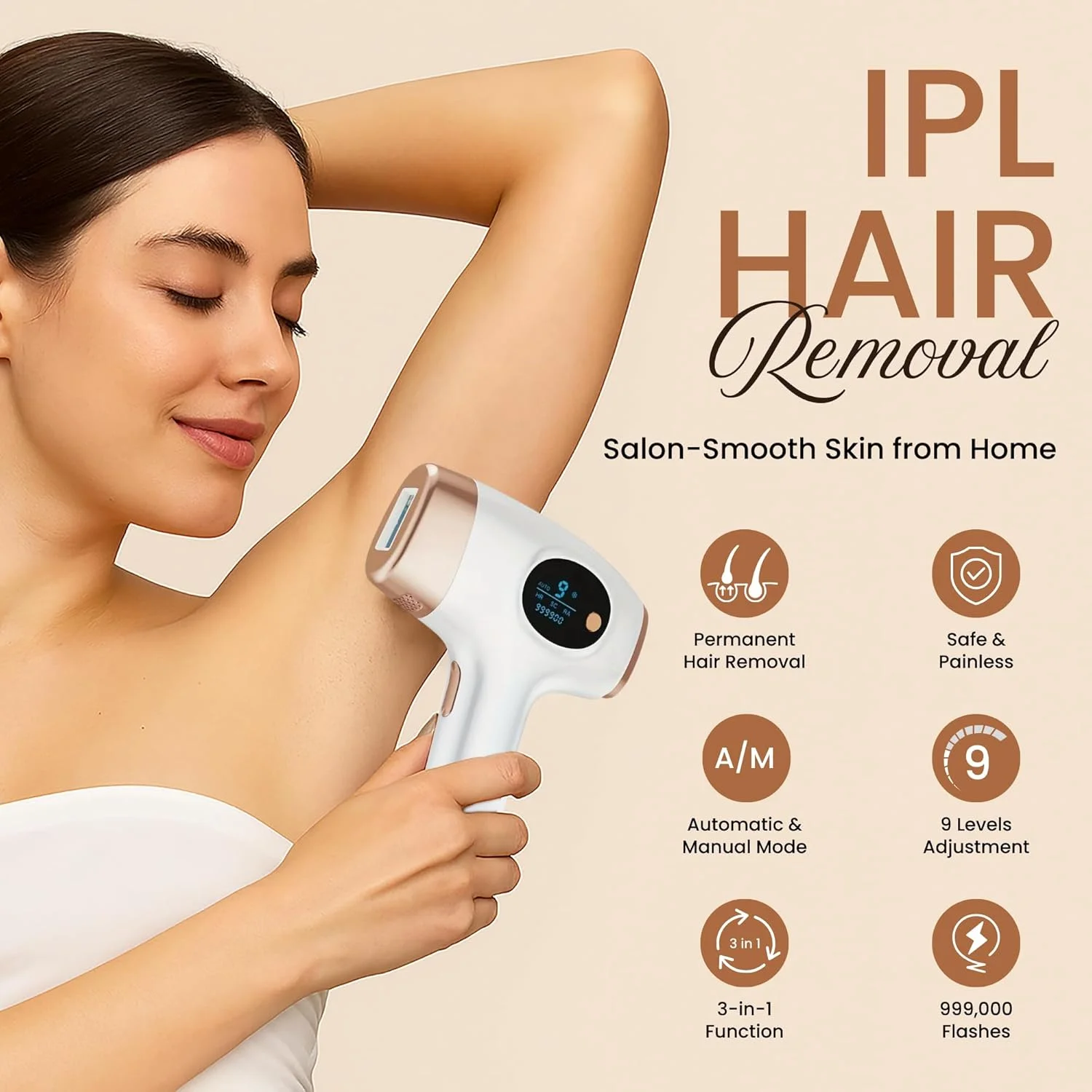 دستگاه لیزر حذف موهای زائد IPL | حذف موهای زائد برای زنان و مردان، 9 سطح انرژی، 999999 پالس - جوانسازی پوست و درمان آکنه، فناوری خنک کننده، حذف موهای زائد لیزری بدون درد و کارآمد دستگاه لیزر حذف موهای زائد IPL | حذف موهای زائد برای زنان و مردان، 9 سطح انرژی، 999999 پالس - جوانسازی پوست و درمان آکنه، فناوری خنک کننده، حذف موهای زائد لیزری بدون درد و کارآمد