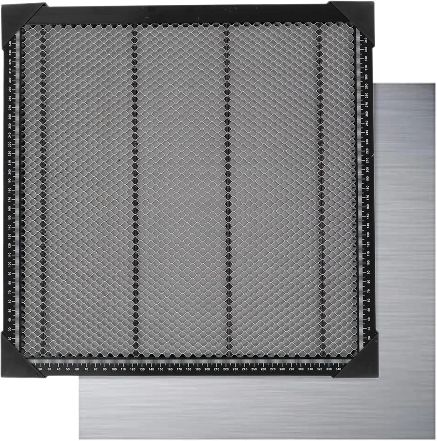 صفحه لانه زنبوری لیزری، صفحه کار آلومینیومی برش لیزری لانه زنبوری، 400mm x 400mm سازگار با دستگاه های حکاکی لیزری CO2 یا دیود DIY، مناسب برای محافظت از میز کار صفحه لانه زنبوری لیزری، صفحه کار آلومینیومی برش لیزری لانه زنبوری، 400mm x 400mm سازگار با دستگاه های حکاکی لیزری CO2 یا دیود DIY، مناسب برای محافظت از میز کار