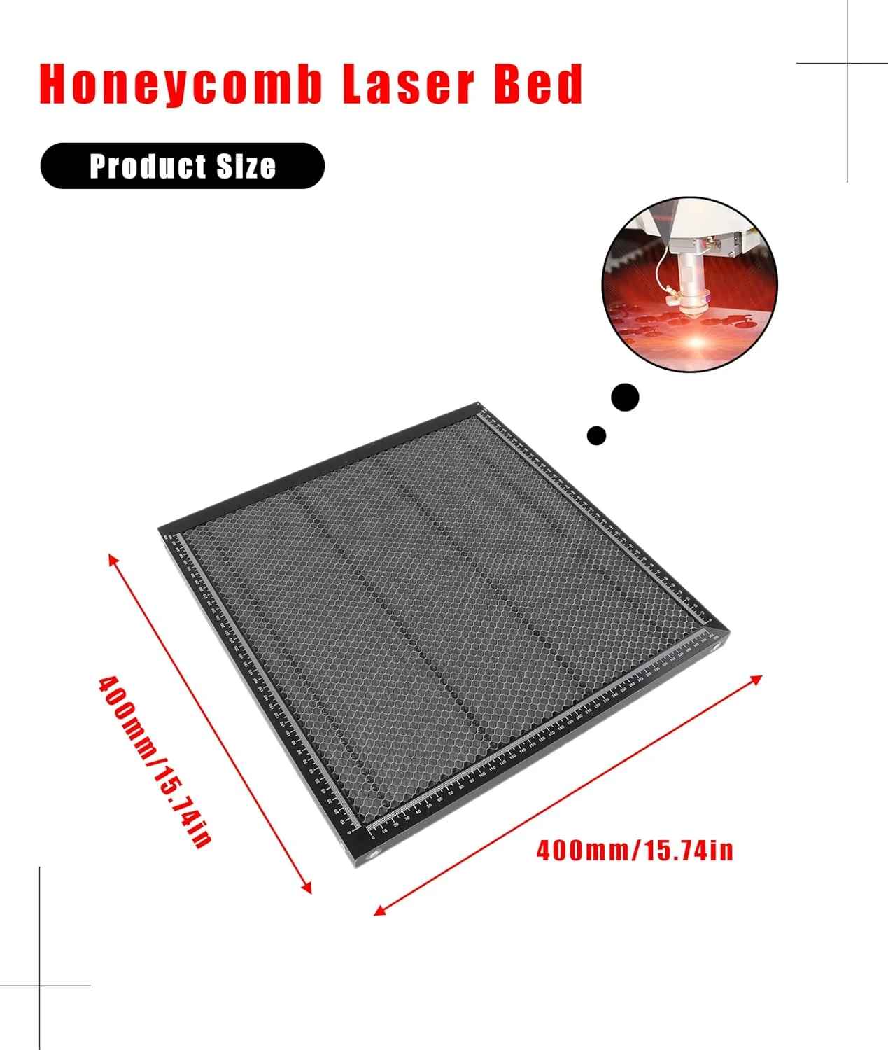 صفحه لانه زنبوری لیزری، صفحه کار آلومینیومی برش لیزری لانه زنبوری، 400mm x 400mm سازگار با دستگاه های حکاکی لیزری CO2 یا دیود DIY، مناسب برای محافظت از میز کار صفحه لانه زنبوری لیزری، صفحه کار آلومینیومی برش لیزری لانه زنبوری، 400mm x 400mm سازگار با دستگاه های حکاکی لیزری CO2 یا دیود DIY، مناسب برای محافظت از میز کار