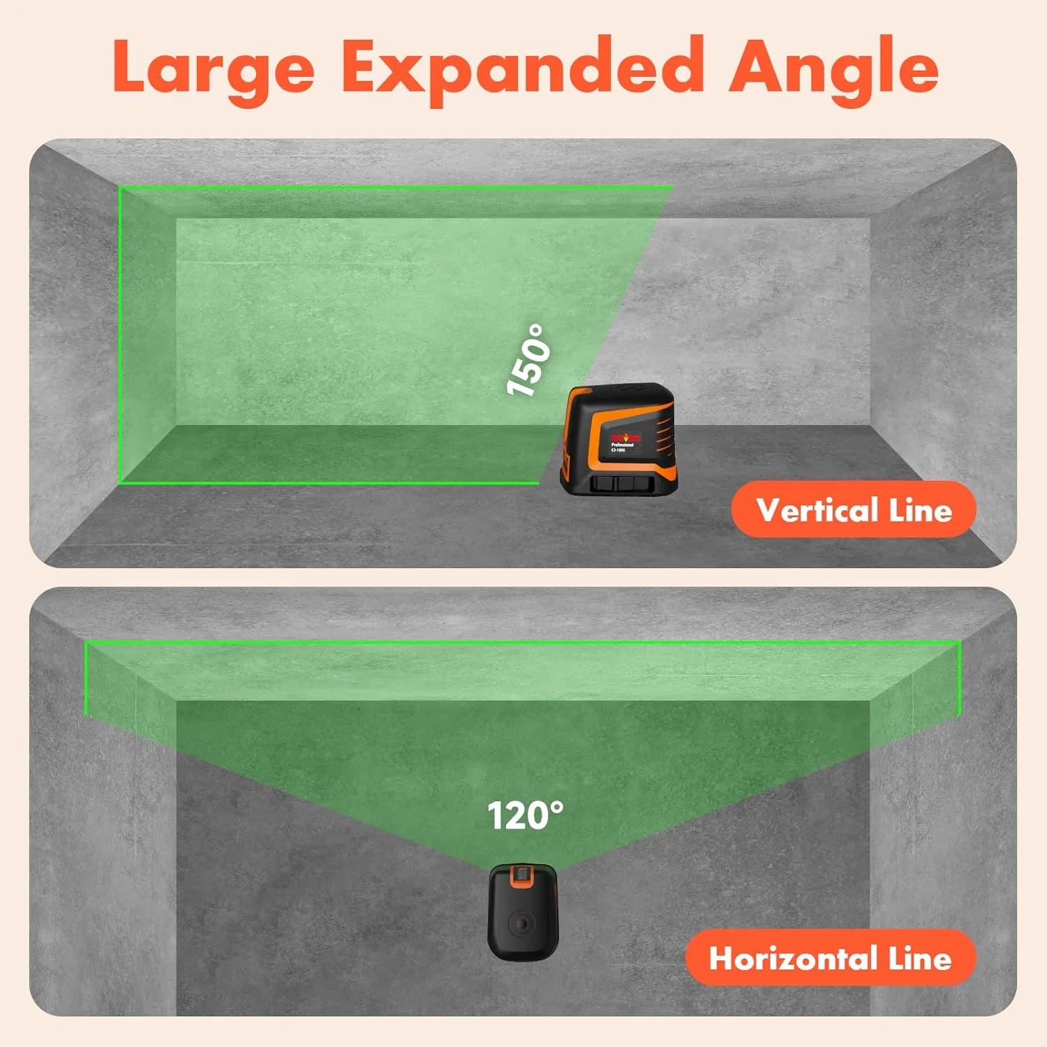 تراز لیزری شارژی سبز DOVOH: تراز لیزری خطی متقاطع با ماژول لیزری دوگانه، تراز خودکار 20 متر افقی 120 درجه عمودی 150 درجه، مدل C2-120G تراز لیزری شارژی سبز DOVOH: تراز لیزری خطی متقاطع با ماژول لیزری دوگانه، تراز خودکار 20 متر افقی 120 درجه عمودی 150 درجه، مدل C2-120G