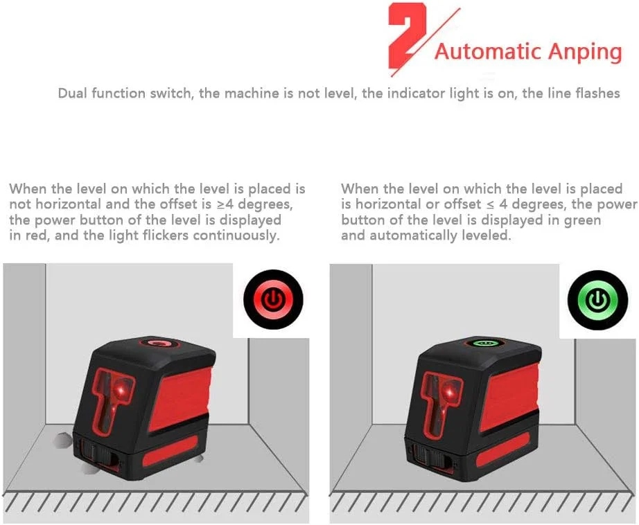 تراز لیزری NANANA، خطوط متقاطع، تراز خودکار دستی، پرتو لیزر سبز و قرمز، تراز شیب دار چند منظوره تراز لیزری NANANA، خطوط متقاطع، تراز خودکار دستی، پرتو لیزر سبز و قرمز، تراز شیب دار چند منظوره