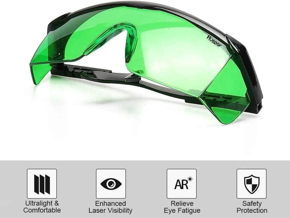 عینک تقویت کننده لیزر سبز Huepar - GL01G عینک ایمنی محافظ چشم قابل تنظیم برای تراز لیزر سبز، خطوط متقاطع و چندگانه (شامل جعبه محافظ) عینک تقویت کننده لیزر سبز Huepar - GL01G عینک ایمنی محافظ چشم قابل تنظیم برای تراز لیزر سبز، خطوط متقاطع و چندگانه (شامل جعبه محافظ)