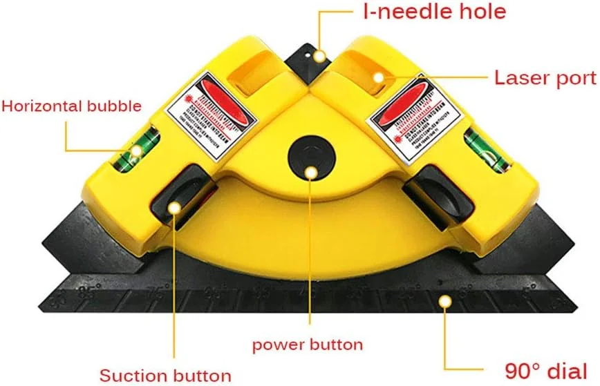 تراز لیزری NANANA، زاویه قائمه 90 درجه، تراز مربعی با پرتو لیزر افقی و عمودی، 190x104x49 میلیمتر تراز لیزری NANANA، زاویه قائمه 90 درجه، تراز مربعی با پرتو لیزر افقی و عمودی، 190x104x49 میلیمتر
