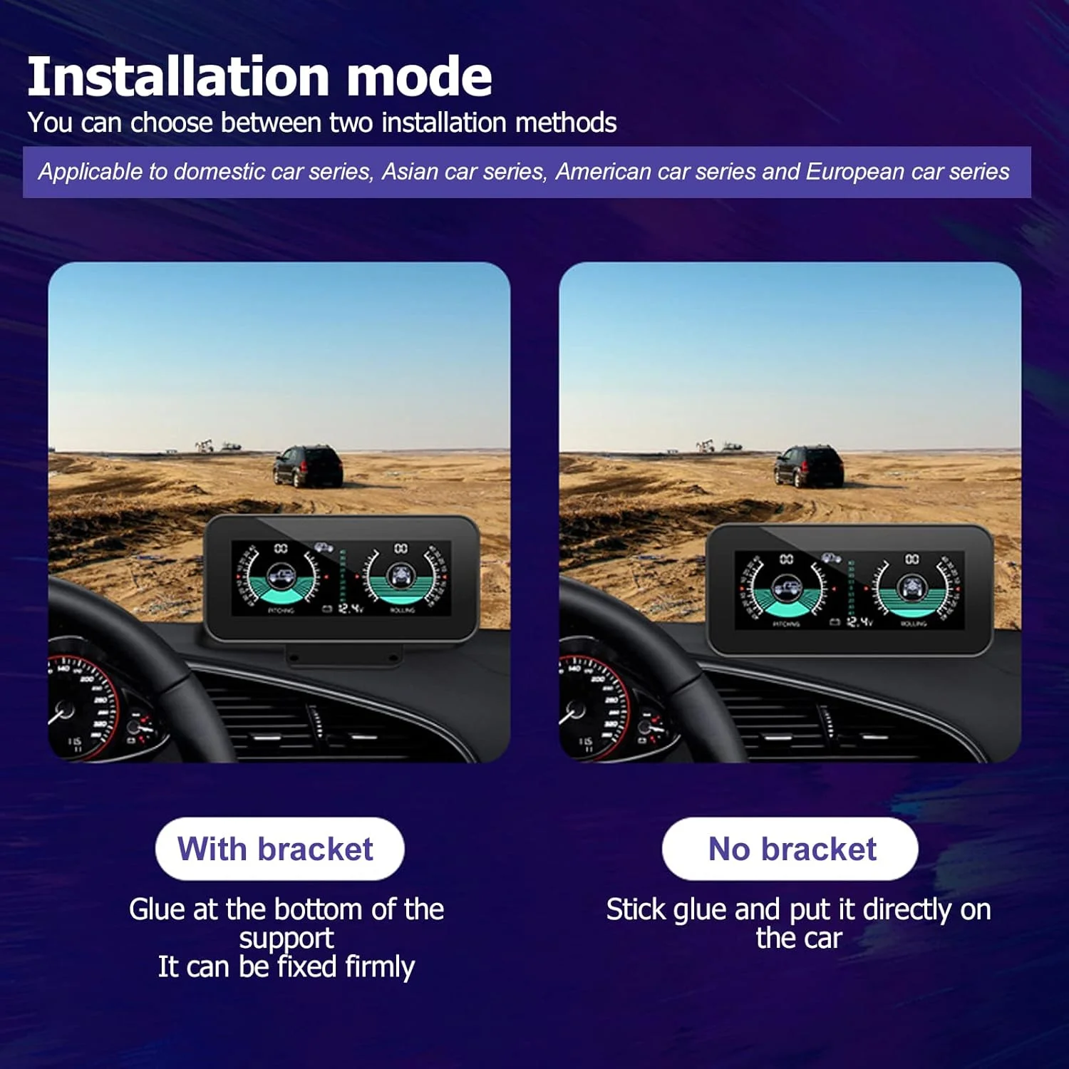 شیب سنج خودرو، شیب/زاویه سنج جهانی، مانیتورینگ لحظه ای موقعیت یابی ماهواره ای با هشدارهای آلارم، شیب سنج زاویه ای GPS برای خودروهای آفرود و SUV