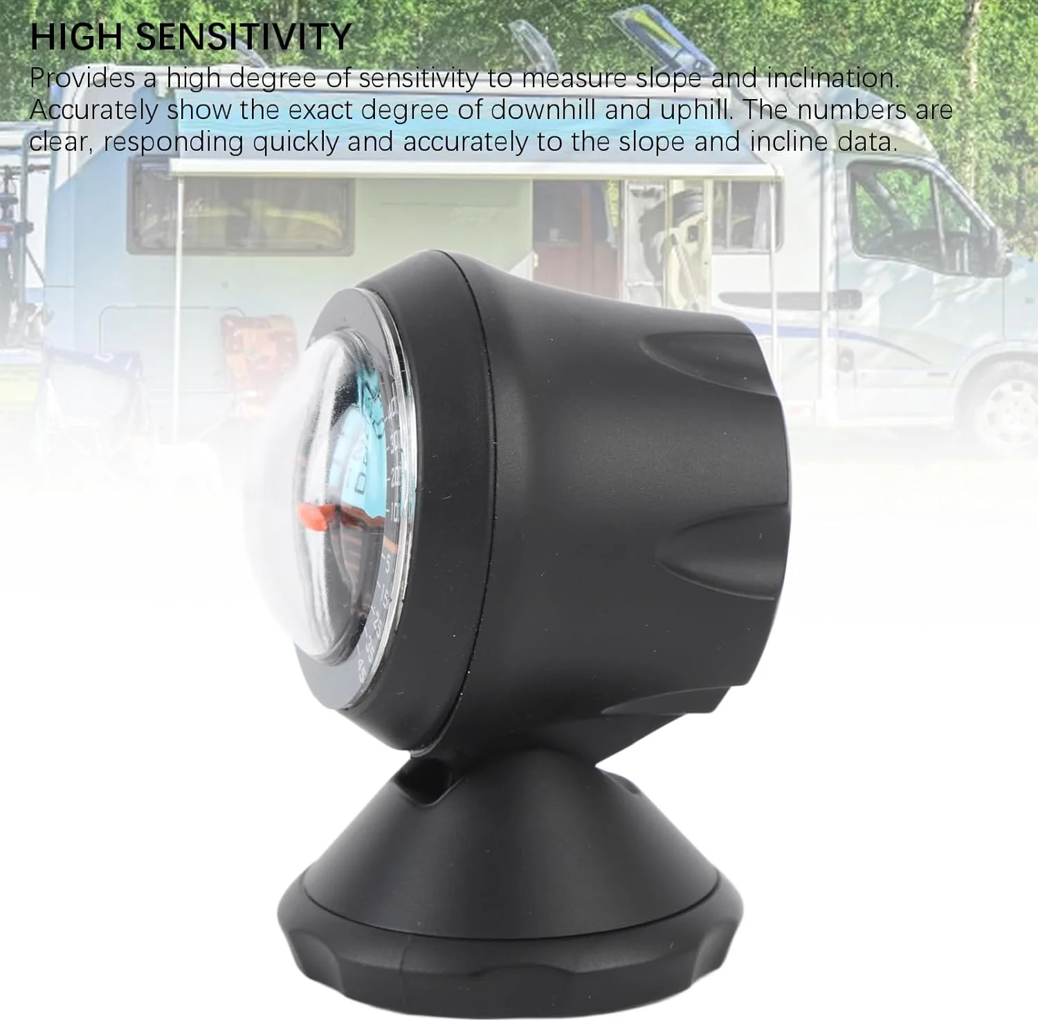 شیب سنج خودرو با حساسیت بالا، نشانگر سطح شیب، ابزار متعادل کننده گرادیان با پایه قابل تنظیم برای خودرو، لوازم سفر خودران
