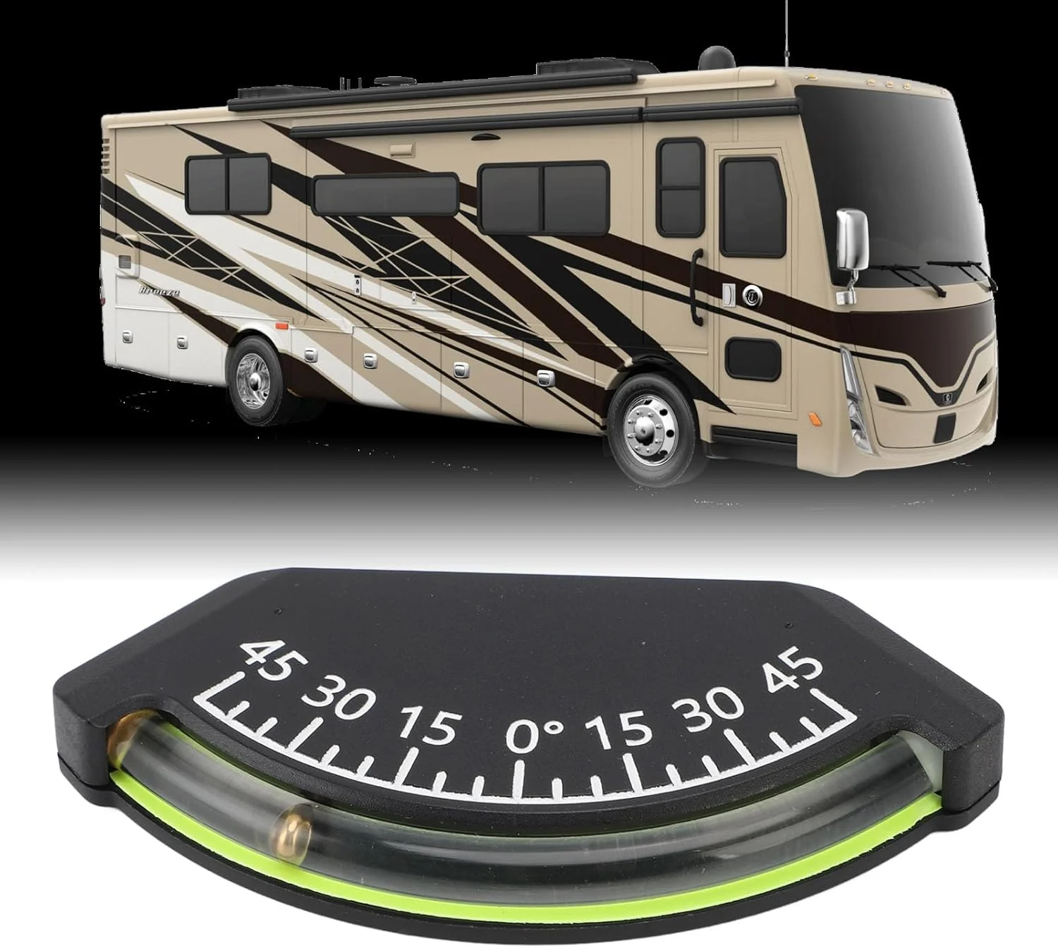 شیب سنج 45 درجه، اندازه گیری دقیق، مقاوم در برابر ضربه، نصب آسان برای خودروهای آفرود، کامیون، RV، تریلر، قایق