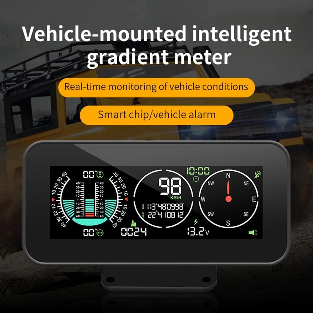 شیب سنج دیجیتال ELING GPS HUD، زاویه شیب، سرعت سنج MPH با قطب نما، تراز، شیب سنج چند منظوره خودرو برای خودرو ون 12V 24V شیب سنج دیجیتال ELING GPS HUD، زاویه شیب، سرعت سنج MPH با قطب نما، تراز، شیب سنج چند منظوره خودرو برای خودرو ون 12V 24V