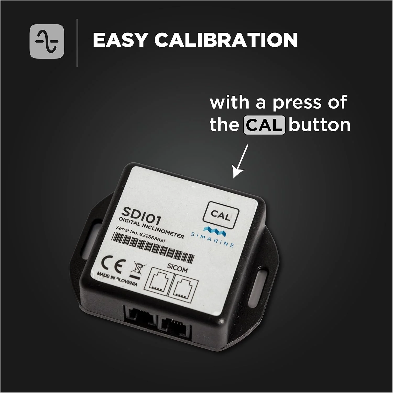 شیب سنج دیجیتال با وضوح بالا Simarine برای قایق ها، کمپرها، کاروان ها و RV ها، دستگاه Plug & Play ساده، سازگار با مانیتور باتری Simarine PICO و پنل کنترل VIA