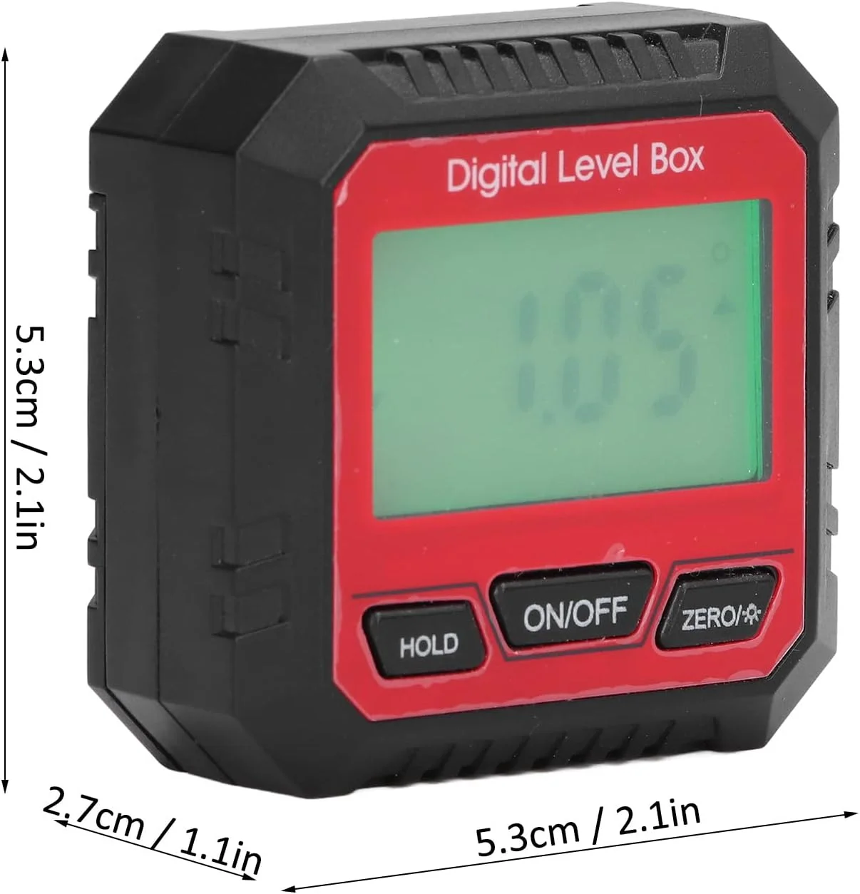 شیب سنج دیجیتال مغناطیسی 4x90 درجه، زاویه یاب، تراز، گونیا، نقاله الکترونیکی برای نجاری (قرمز)